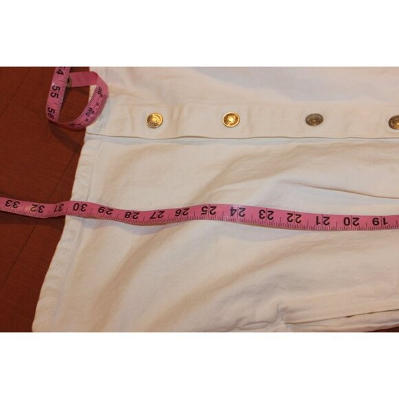 Zara Womens White Denim Shirt Dress With Button Front & Adjustable Waist - Size - Picture 10 of 10